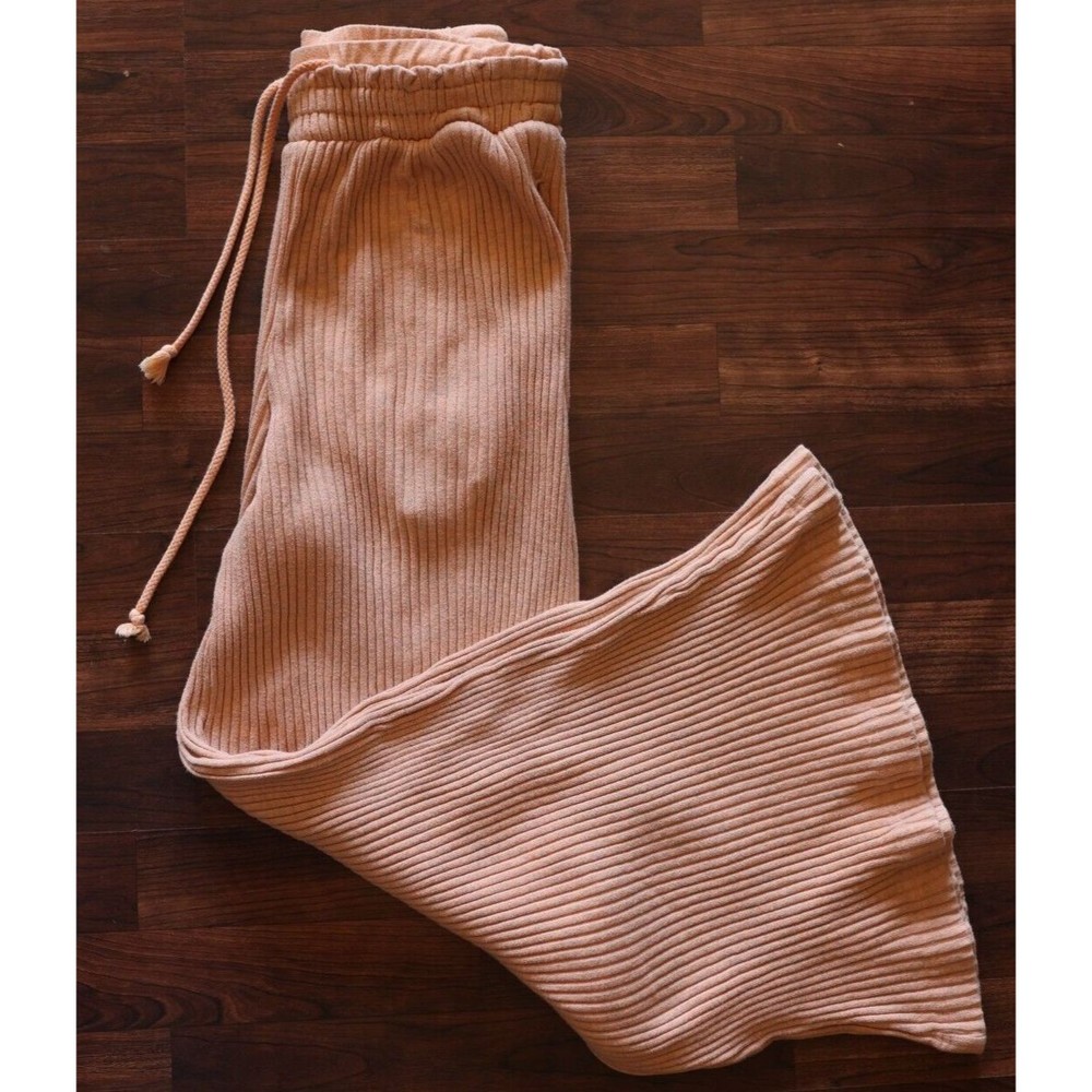 Free People Movement Minnie Wide Leg Pants Drawstring Peach size S